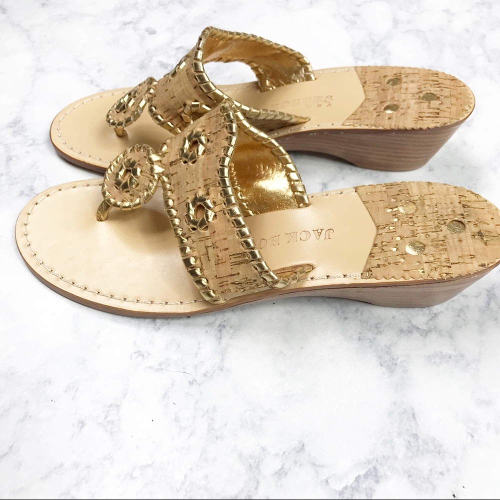 Jack Rogers Hampton Mid wedge sandal gold 8.5